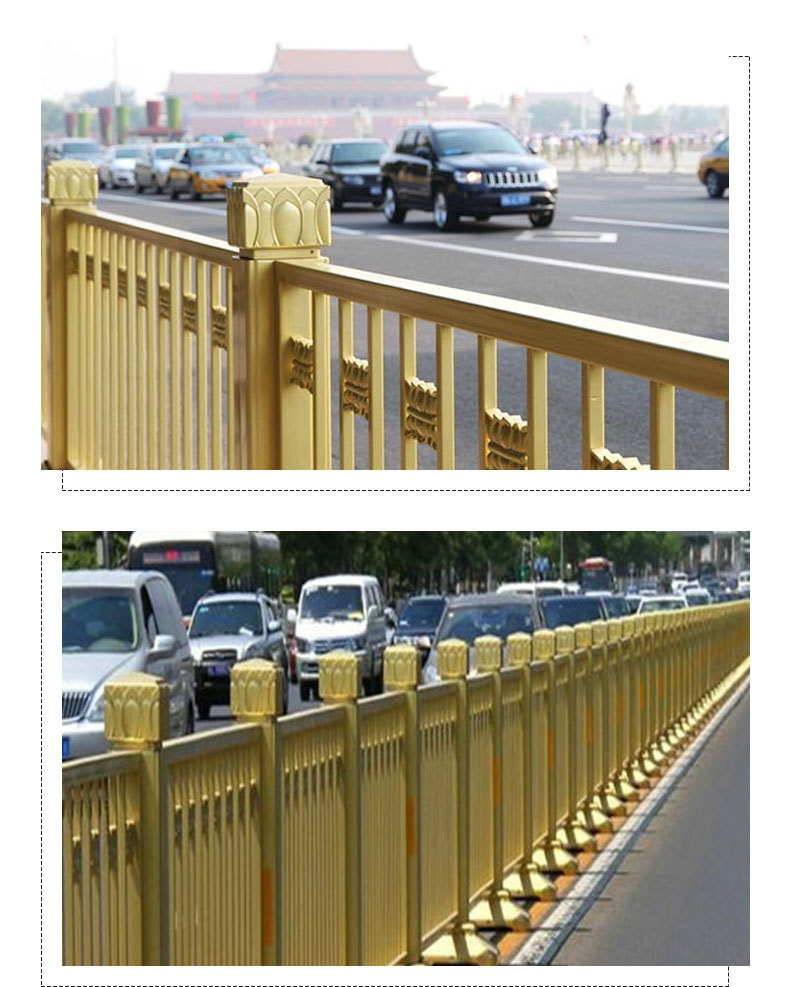 金色蓮花道路護欄圖片